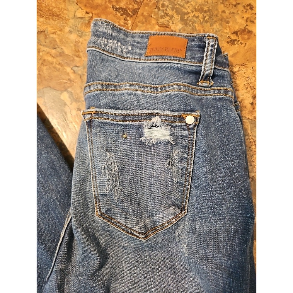 JUDY BLUE Skinny Fit jeans Leopard Patched Destroyed‎ Distressed 5/27 (A1137
